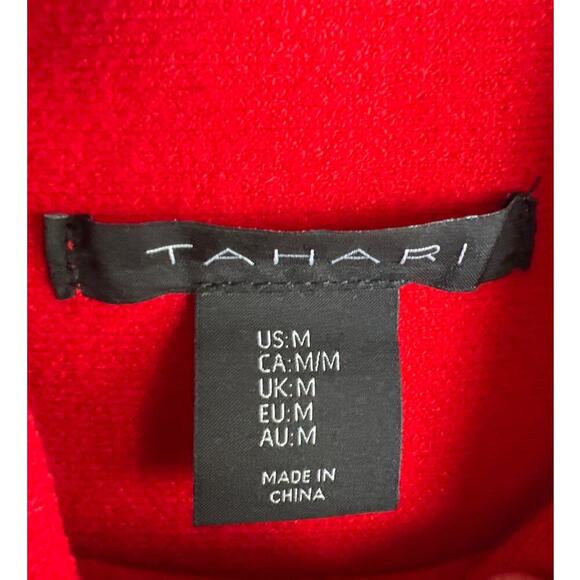 Tahari Red Turtle Neck 3/4 Sleeve Sweater Size M - Picture 9 of 9